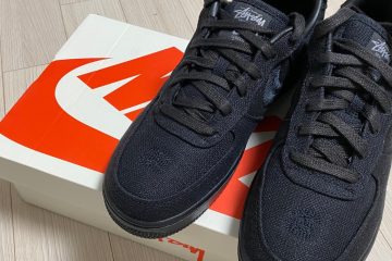 나이키 x 스투시 에어포스 1 로우 트리플 블랙 CZ9084-001 photo review